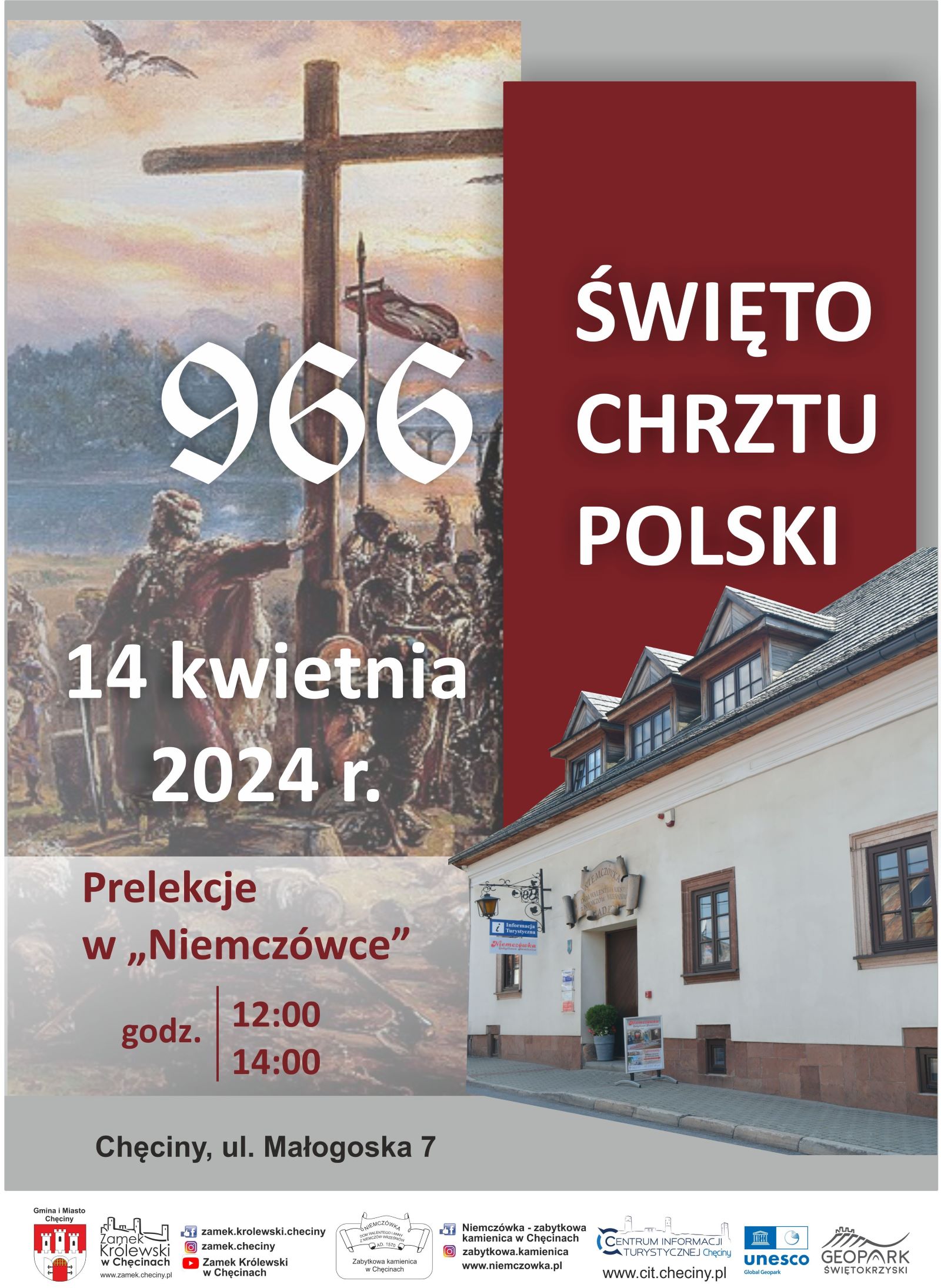 Serdecznie zapraszamy do "Niemczówki" na prelekcje poświęcone obchodom Święta Chrztu Polski!